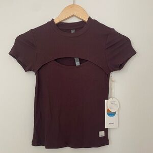 NWT Vuori Burgundy Cutout T-Shirt